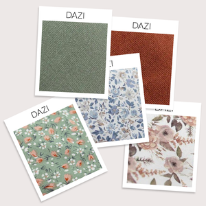 Fabric Swatch Bundle with Sage, Rust, Quicksand Roses, Scorpion Grass and Calla Lily. 