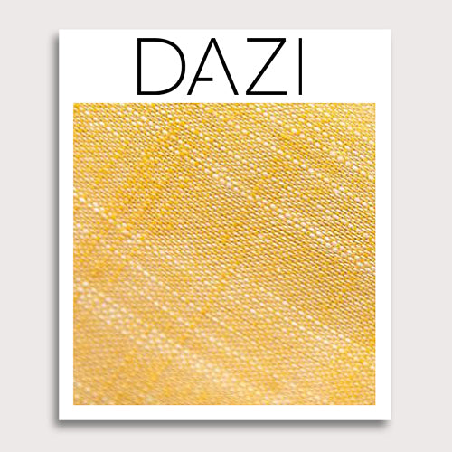 Sunset Fabric Swatch Sample. 3" x 4" fabric sample on cardstock. Solid yellow textured fabric with hints of white thread showing through.