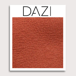 DAZI Tangerine Fabric Swatch Sample. 3" x 4" fabric sample on cardstock.