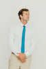 Solid Teal Satin Tie