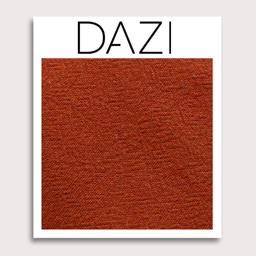 DAZI Terracotta Fabric Swatch Sample. 3" x 4" fabric sample on cardstock.