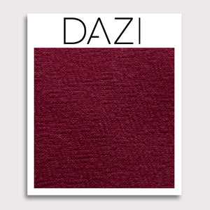 DAZI Wine Fabric Swatch Sample. 3" x 4" fabric sample on cardstock.