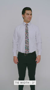 Abyss 3" Wide Standard Tie worn with a white shirt, black belt and black suit pants.