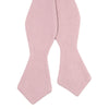 Blush Self Tie Bow Tie. Solid blush pink textured fabric.