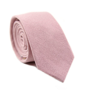 Blush Skinny Tie. Solid blush pink textured fabric.