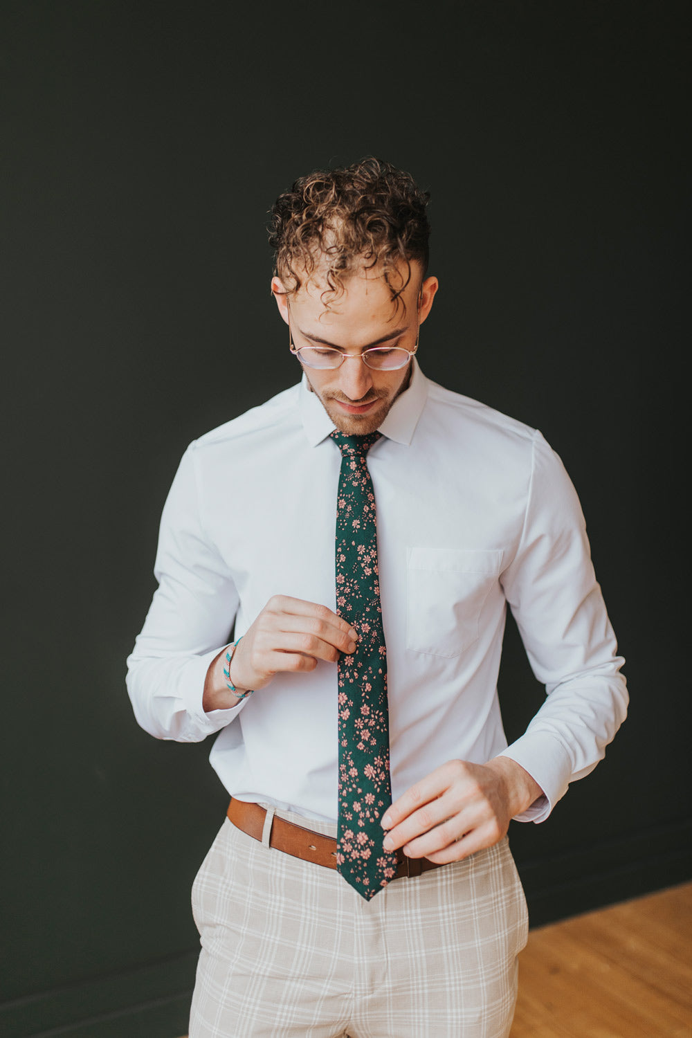 DAZI Evergreen Floral Skinny Tie1