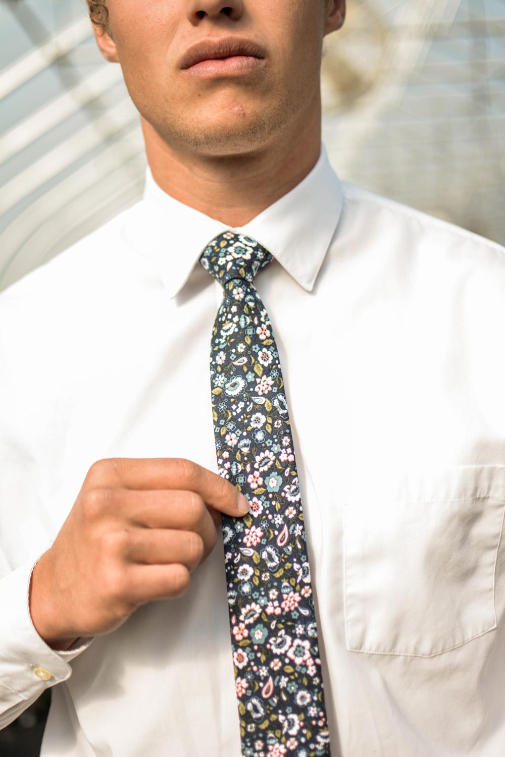 First Date tie worn with white shirt. 