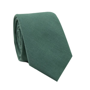 Forest Skinny Tie. Solid forest green textured fabric.