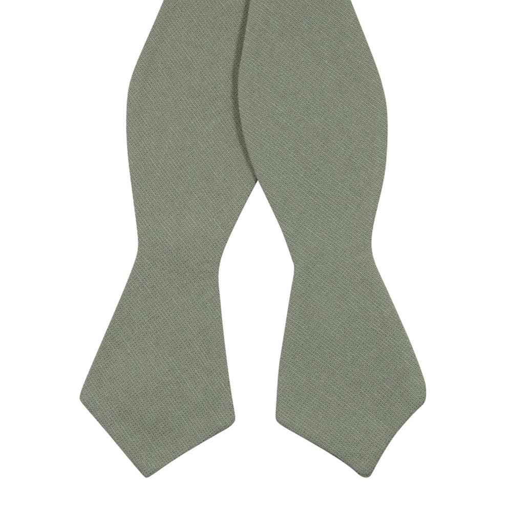 Light Sage Self Tie Bow Tie. Solid light sage green textured fabric.