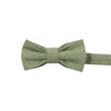Light Sage Pre-Tied Bow Tie. Solid light sage green textured fabric.