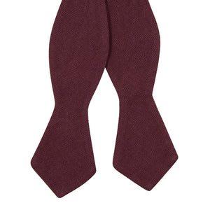 Merlot Self Tie Bow Tie. Solid burgundy textured fabric.