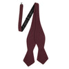 Merlot Self Tie Bow Tie. Solid burgundy textured fabric.