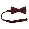 Merlot Pre-Tied Bow Tie with adjustable neck strap. Solid burgundy textured fabric.