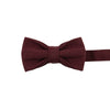 Merlot Pre-Tied Bow Tie. Solid burgundy textured fabric.
