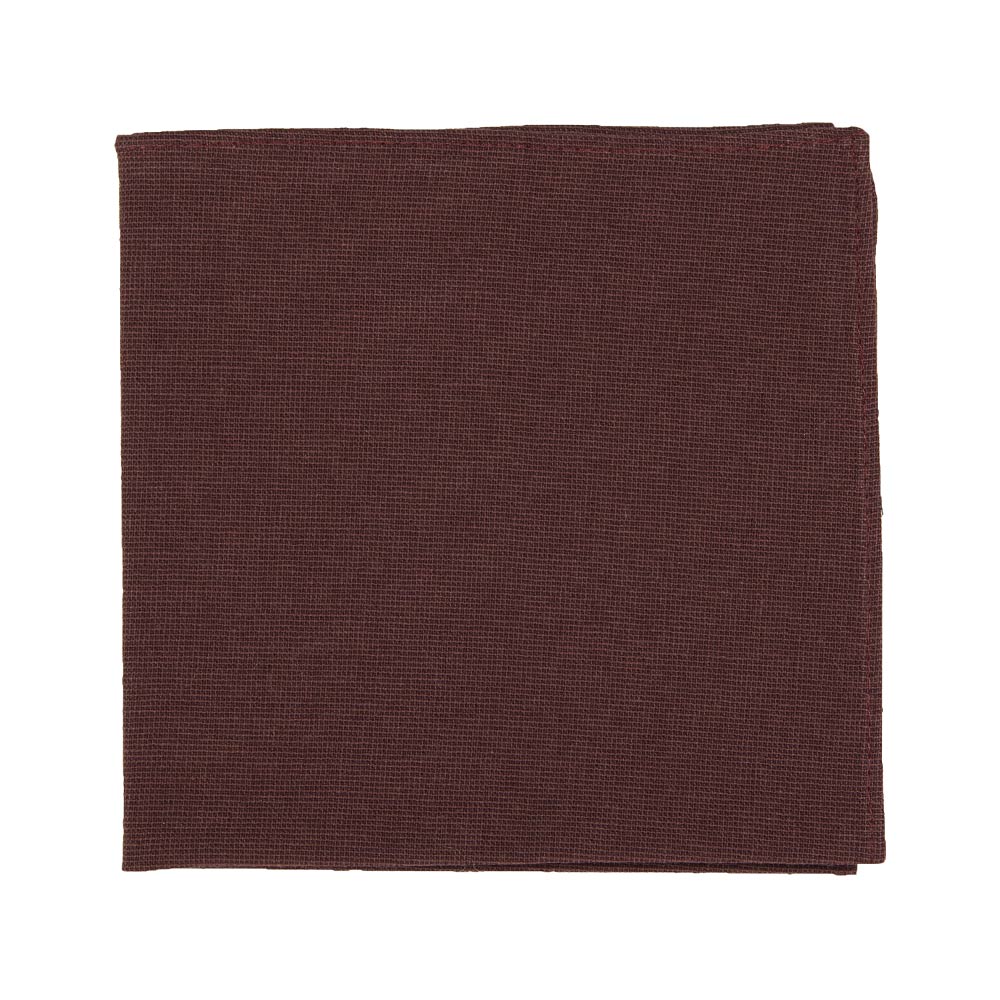 Merlot Pocket Square. Solid burgundy textured fabric.