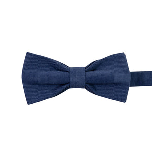 Navy Pre-Tied Bow Tie. Textured solid navy blue fabric.