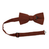 Rust Pre-Tied Bow Tie with adjustable neck strap. Solid burnt red/orange textured fabric.