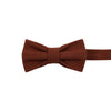Rust Pre-Tied Bow Tie. Solid burnt red/orange textured fabric.