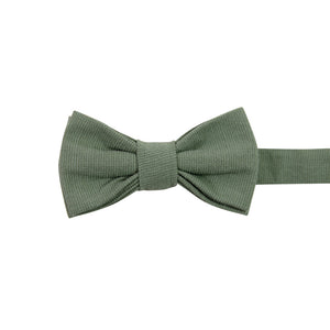 Sage Pre-Tied Bow Tie. Solid sage green textured fabric.