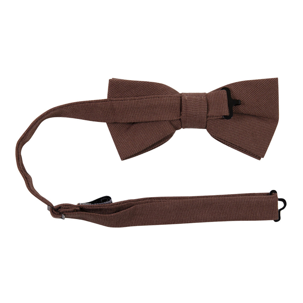 Sangria Pre-Tied Bow Tie with adjustable neck strap. Solid textured fabric.