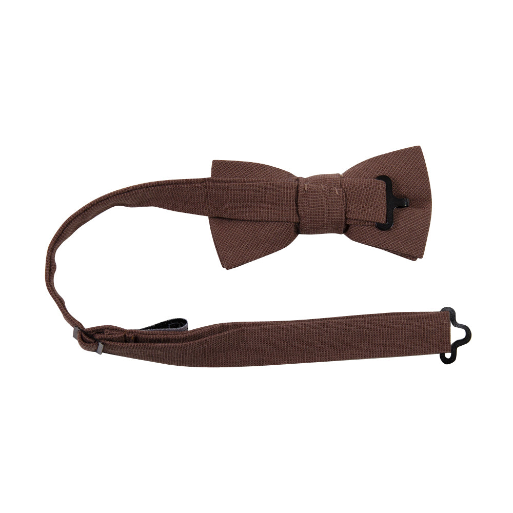 Sangria Pre-Tied Bow Tie with adjustable neck strap. Solid textured fabric.