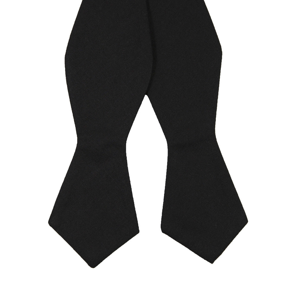Shadow Self Tie Bow Tie. Solid black fabric.