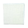 Solid White Pocket Square. Cotton linen blend textured fabric.