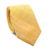 Sunset Skinny Tie. Solid yellow textured fabric with hints of white thread showing through.