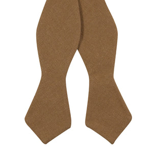 Timber Self Tie Bow Tie. Solid brown/orange textured fabric.