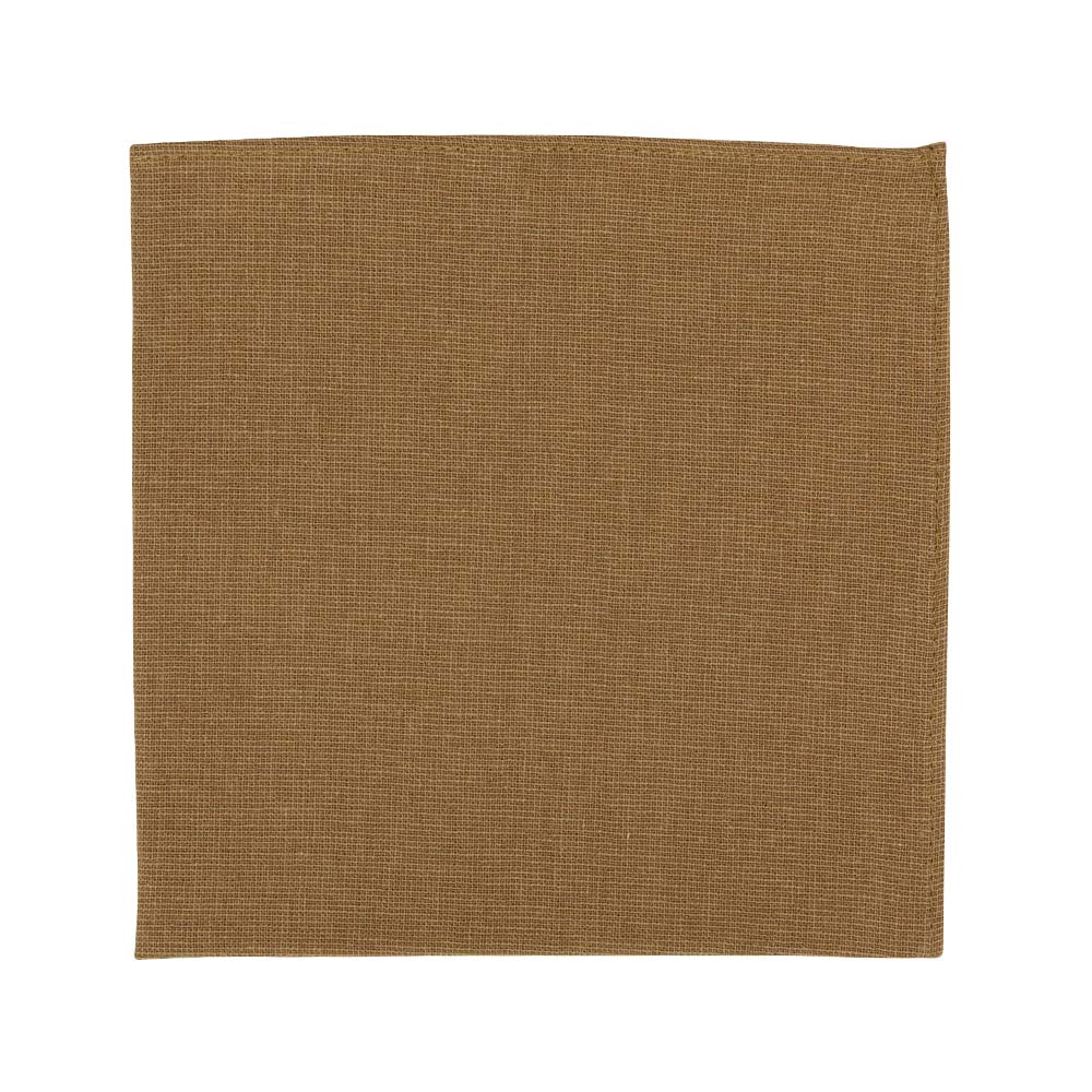 Timber Pocket Square. Solid brown/orange textured fabric.